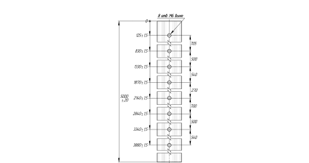 Столб 90х55х1,6х4000 RAL 6005 6 резьбовых втулок (2,03+1,03)